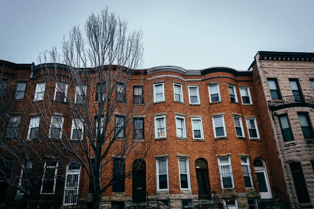 row houses in Baltimore, Maryland